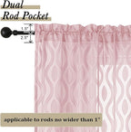Aiyufeng Sheer Pink Curtain 45 Inch Length 2 Panels Set, Farmhouse Clip - Image 4