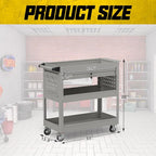 3 Tier Rolling Tool Cart with Drawers, 450 LBS Capacity Tool Cart on Wheels - Image 6