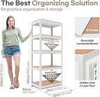 HOMEDANT House 5 Tier 24.4" W Laminated Metal Shelving Unit Adjustable Storage - Image 2