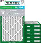 Filterbuy 20x30x2 Air Filter MERV 8 Dust Defense Replacement, Electrostatic by Filterbuy