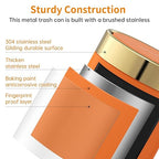 Mini Trash Can with Lid, Desktop Small Trash Can Recycling Bin Cute Metal - Image 3