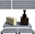 Set of 3 Diatomite Hand Soap Holder, Water Absorbing Stone Tray by Unknown