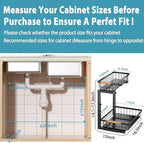 Under Sink Organizer Storage 1 pack, 2 Tier Slide Out Height Adjustable Pull - Image 7