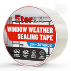 Transparent Weatherproof Seal Tape 2" x 30 Yards, High Strength Waterproof by Eterart