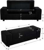 Teddy Storage Ottoman Bench, 55 Inch Upholstered Boucle Comfy Sherpa End of Bed - Image 2