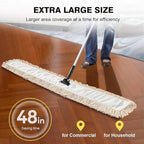 Commercial Dust Mop & Floor Sweeper，48" Industrial Dry Mop - Image 3