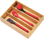 Umilife Bamboo Kitchen Utensils Organizer, 13 Inch Drawer Dividers by Umilife