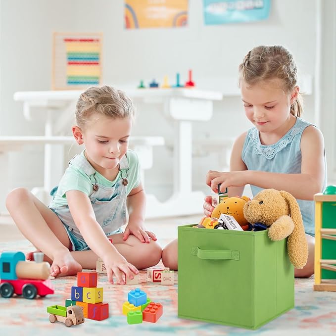 Stero 13x13x13 Inch Fabric Storage Bins 6 Pack Fun Colored Durable Storage Cubes - Image 4