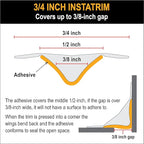 InstaTrim White New & Improved Caulk Trim, 3/4" by 10 ft, Waterproof - Image 3