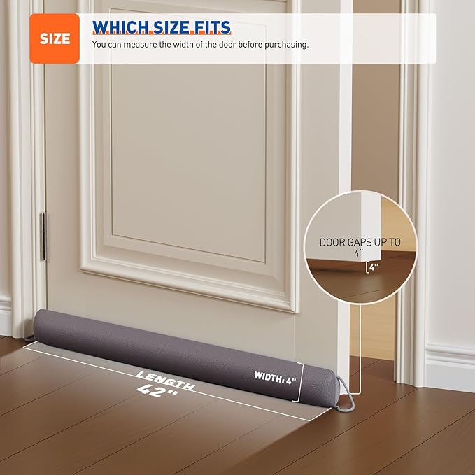 MAGZO Door Draft Stopper, 42 Inch Under Door Draft Blocker Noise Stopper - Image 3