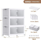 BROVIEW 52.7"H 150Gal Plastic Storage Bins - Image 2
