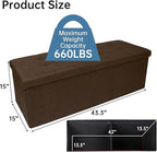 GLAXYFUR 43 Inches Folding Storage Ottoman Bench, Storage Chest, Footrest - Image 3
