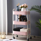 AGTEK Makeup Cart, Movable Rolling Organizer Cart, 3 Tier Metal Utility Cart - Image 2