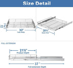 ROOMTEC Pull Out Cabinet Organizer, Cabinet Pull Out Shelves 30" W x 21½" D - Image 3