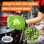 HOMEXCEL Car Wash Mitt, 2PK Chenille Microfiber Wash Mitt, Scratch-Free & - Image 3