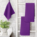 Artoid Mode 100% Cotton Purple Waffle Weave Kitchen Dish Cloths, 13x28 Inch - Image 3