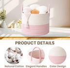 Woven Blanket Basket, 115L Large Rope Storage Bin - Image 3