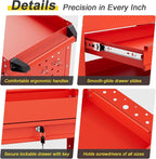 3-Tier Rolling Tool Cart with Drawers, Heavy Duty Utility Storage Cart with - Image 6
