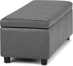 SIMPLIHOME Avalon 48 inch Wide Contemporary Rectangle Storage Ottoman Bench in - Image 9
