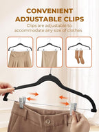 HOUSE DAY Velvet Skirt Hangers 24 Pack, Space Saving Slim Shorts Hanger - Image 7