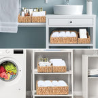 Ollieroo Natural Water Hyacinth Storage Baskets, Handwoven Wicker Storage Bins - Image 7