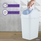 Superio Medium Trash Can with Lid 4.5 Gallon Plastic Swing Top Garbage Can Slim - Image 4