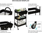 danpinera 3-Tier Rolling Cart, Metal Rolling Storage Cart - Image 2