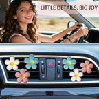 6pcs Flowers Car Air Freshener Vent Clips, 3cm/2.7cm Refillable Daisy Decor - Image 4