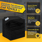 HOMEXCEL Black Microfiber Cleaning Cloth 50 Pack, 12.5 x 12.5 inch Microfiber - Image 2