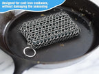 Herda Chain Mail Cast Iron Cleaner Scrubber, 316 Chainmail Pan Scrubber Metal - Image 2