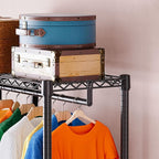 IZEUK 2 Combination Heavy Duty Garment Rack Wire Clothes Rack - Image 6