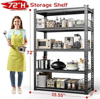 TigerParty 2050LBS Heavy Duty Garage Shelving, 5-Tier Adjustable Storage Shelves - Image 2
