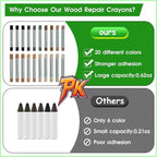 Furniture Markers Touch Up, 20 Colors Wood Filler Sticks, Wood Wax Crayons - Image 3