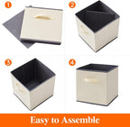 Lifewit Collapsible Fabric Storage Cubes Bins Set 11 Inch, Foldable Cubby - Image 4