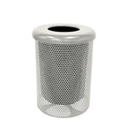 COATEDOUTDOORFURNITURE RFT-P-TXTGRY Heavy Duty Round Trash Receptacle by CoatedOutdoorFurniture