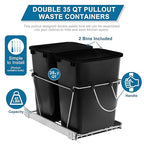SUPER DEAL Double 35-Quart Pull Out Trash Can Under Cabinets Under Sink Garbage - Image 3