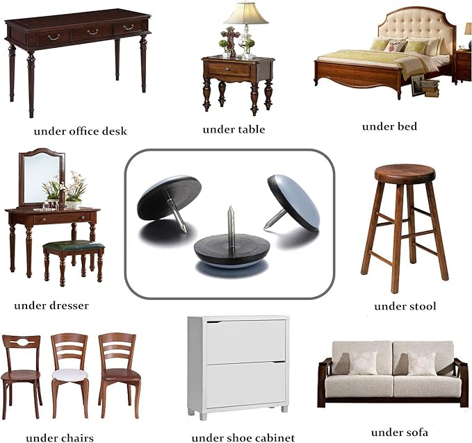 Furniture Glides Sliders-Furnigear PTFE Chair Leg Movers Sliders - Image 4