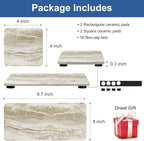 Set of 4 Drying Stone for Kitchen Counter Soap Tray Ceramic Bathroom Sink Trays - Image 6