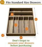 Acacia Wood Silverware Drawer Organizer, Kitchen Utensil Cutlery Drawer - Image 2