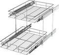 LOVMOR 2 Tier Individual Pull Out Cabinet Organizer 14½" W x 21½" D, Slide Out by LOVMOR