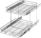 LOVMOR 2 Tier Individual Pull Out Cabinet Organizer 14" W x 21" D, Slide Out by LOVMOR