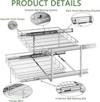 2 Tier Individual Pull Out Cabinet Organizer 27" W x 21½" D, Heavy Duty Cabinet - Image 7