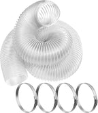 Hon&Guan 4" x 10' Dust Collection Hose, Flexible Clear Odorless PVC Dust by HonGuan