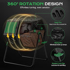 Compost Tumbler 45 Gallon/170L, Easy-Assemble Dual Chamber Compost Bin Outdoor - Image 4