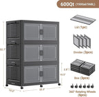 BROVIEW 52.7"H 150Gal Plastic Storage Bins - Image 2