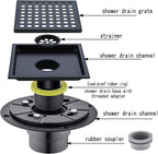 RANDOM Square Shower Drain 6 Inch Matte Black Stainless Steel Shower Floor - Image 3