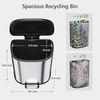 13.2 Gal/50L D-Shape Trash Can, Step-On Stainless Steel Garbage Can, Soft-Close - Image 3