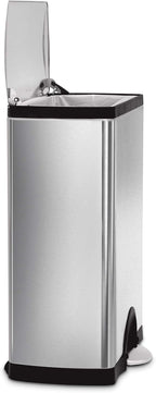 simplehuman 50 Liter / 13.0 Gallon Rectangular Kitchen Step Trash Can, Brushed - Image 4