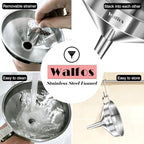 Large Stainless Steel Funnel, Walfos Kitchen Funnel - Image 5