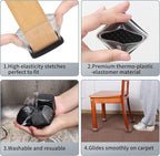 Ezprotekt 8 Pcs Large Clear Chair Leg Sliders - Image 6